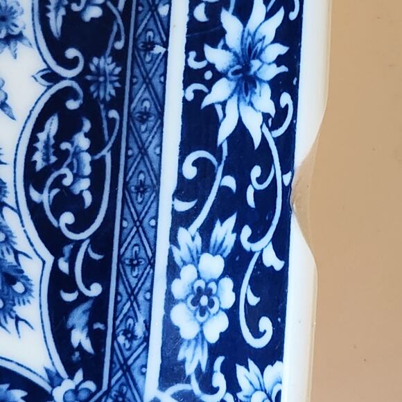 Vintage 1980s Japanese-Style Porcelain Peacock Dish – Collectible Blue & White - Picture 8 of 9